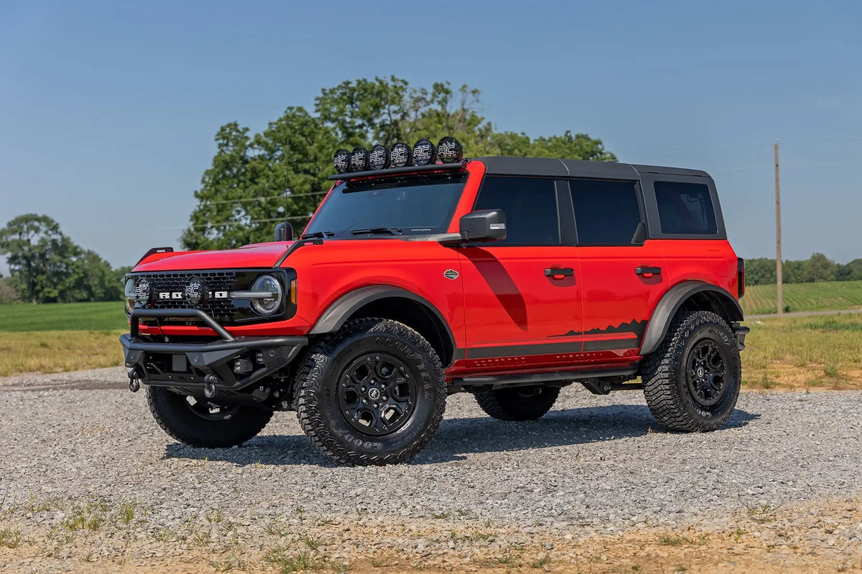 Rough Country OV2 Running Boards Side Step Bars 4-Door Ford Bronco 4WD 2021-2026 14007