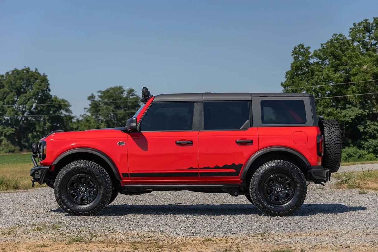 Rough Country OV2 Running Boards Side Step Bars 4-Door Ford Bronco 4WD 2021-2026 14007