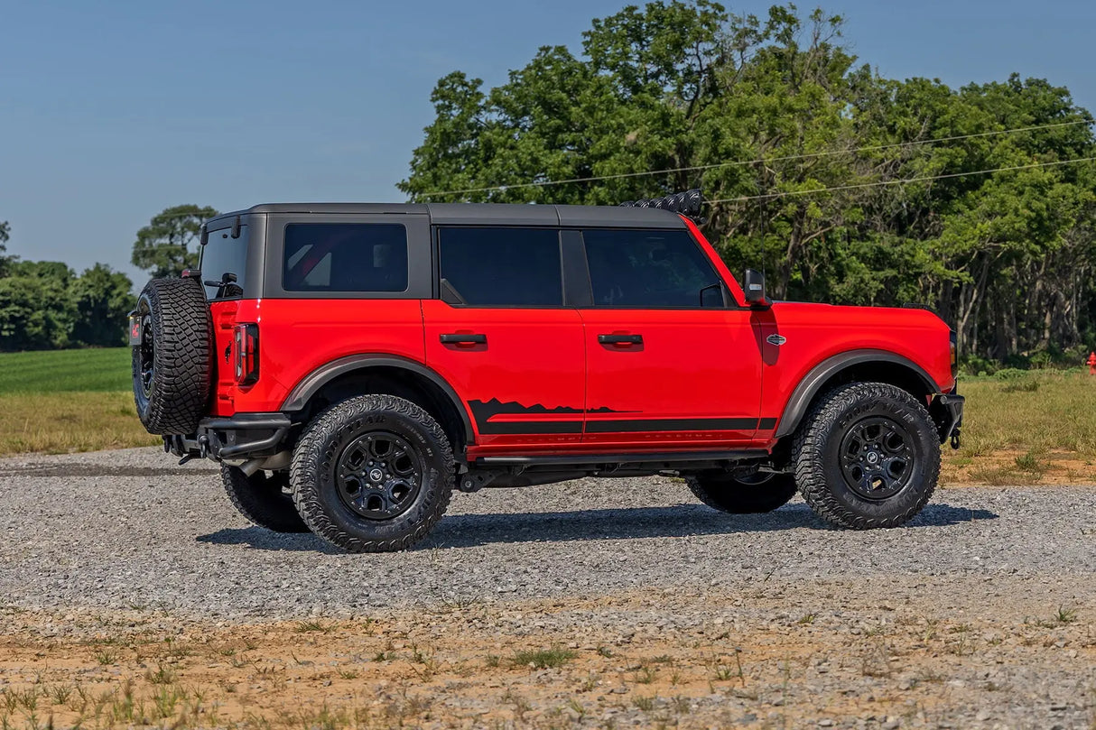 Rough Country OV2 Running Boards Side Step Bars 4-Door Ford Bronco 4WD 2021-2026 14007