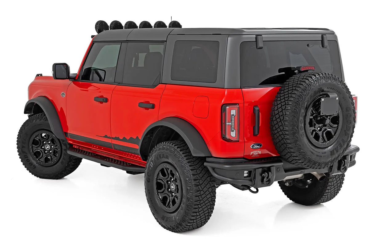 Rough Country OV2 Running Boards Side Step Bars 4-Door Ford Bronco 4WD 2021-2026 14007