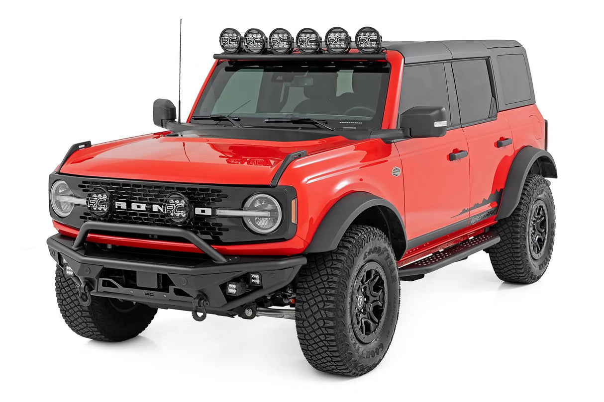 Rough Country OV2 Running Boards Side Step Bars 4-Door Ford Bronco 4WD 2021-2026 14007