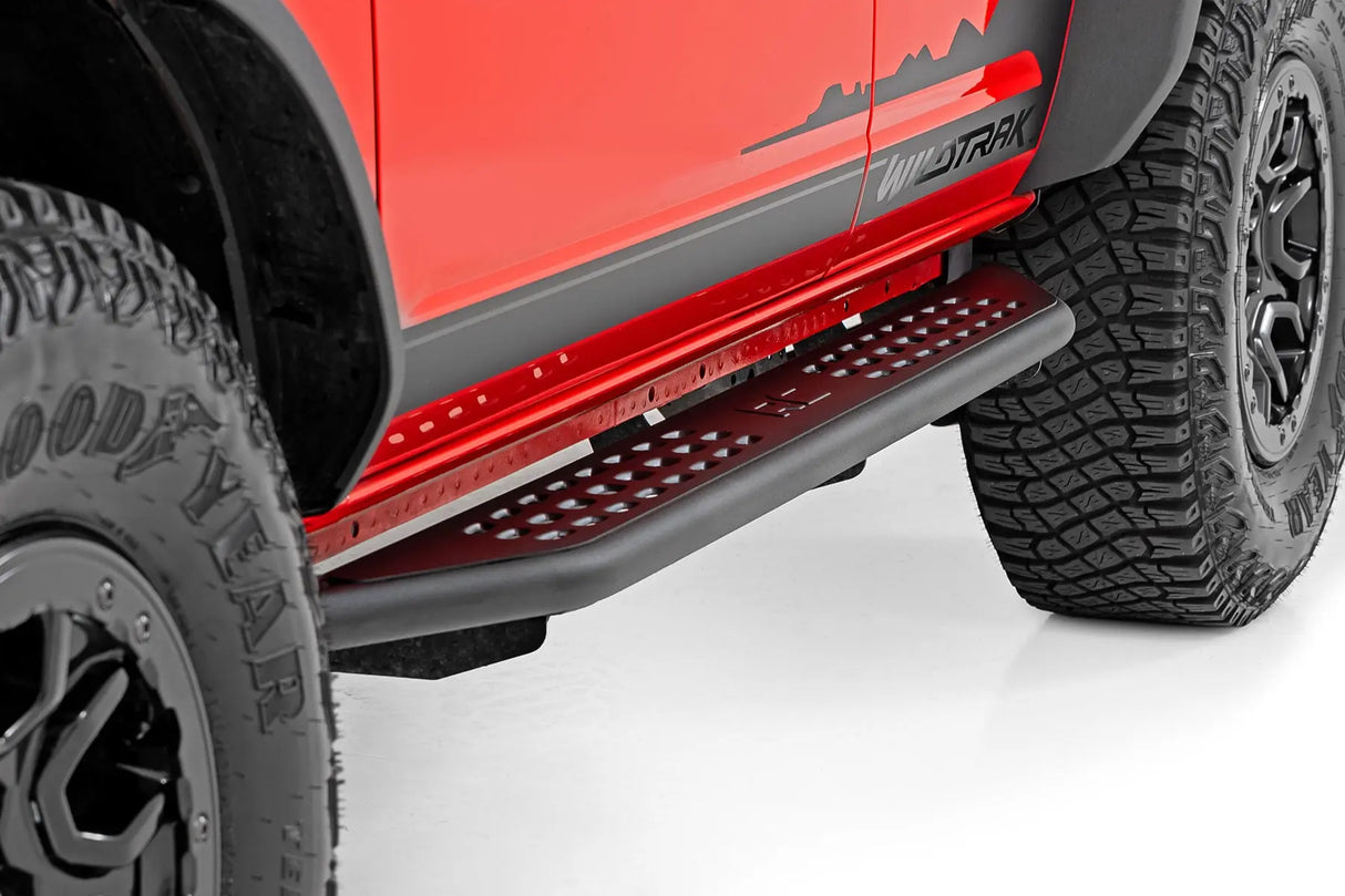 Rough Country OV2 Running Boards Side Step Bars 4-Door Ford Bronco 4WD 2021-2026 14007