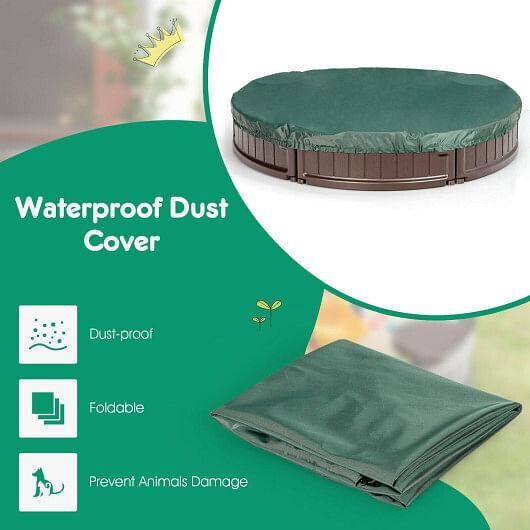 Brown Corner Seat Sandbox with Convenient Built-in Cover