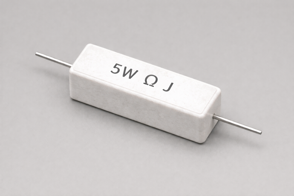 Ceramic Cement Resistor 5W ±5% Power Resistor, Wirewound Ceramic Case, 5 Watt Fixed Resistor, 0.01 Ohm to 100 Ohm TekShack