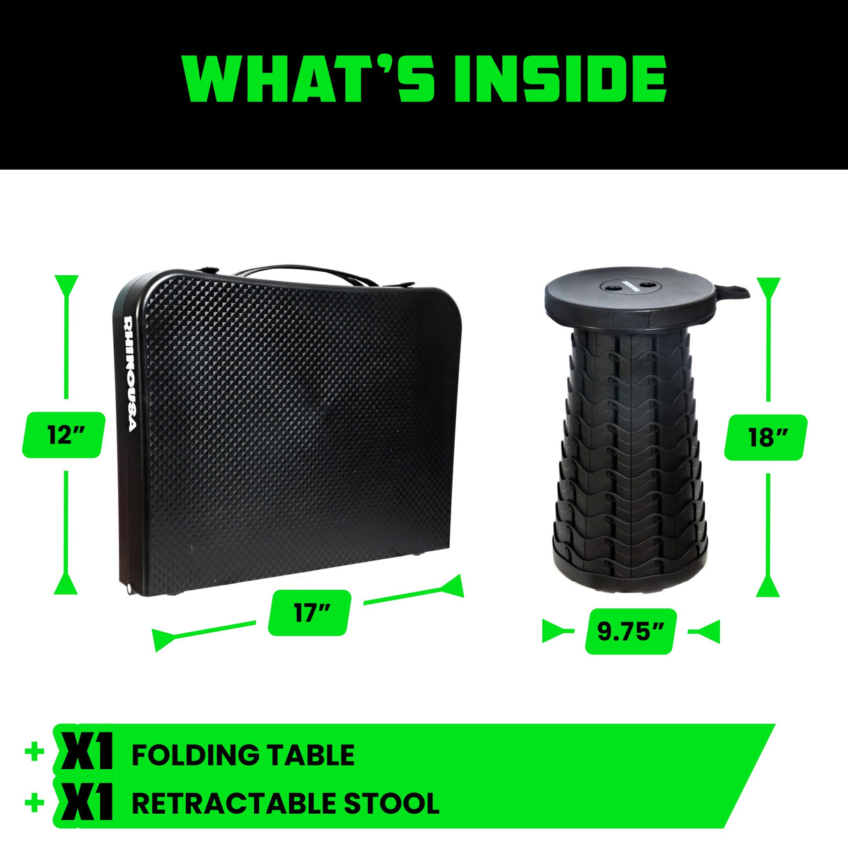 Folding Camping Table & Stool Set