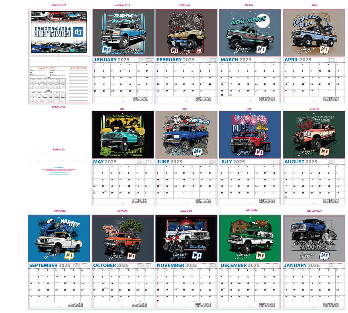 2026 OBS Ford Calendar Complete Performance