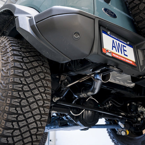 AWE Tuning 0FG Cat Back Exhaust System with BashGuard and No Tips | 2021+ Ford Bronco
