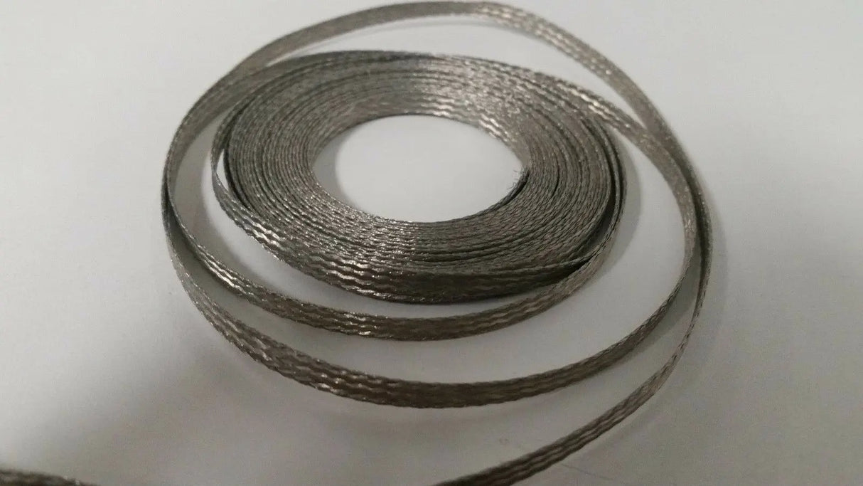 10 Ft' Flat Braided braid Tinned Copper Wire 3/16" Wide Ground Strap USA ACDC