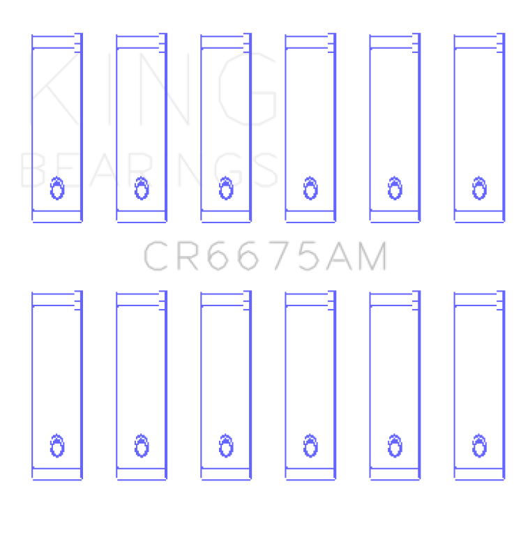 Jeu de roulements de bielle King Engine Bearings Chrysler 3.3/3.8 V6 (taille + 0,25 mm)