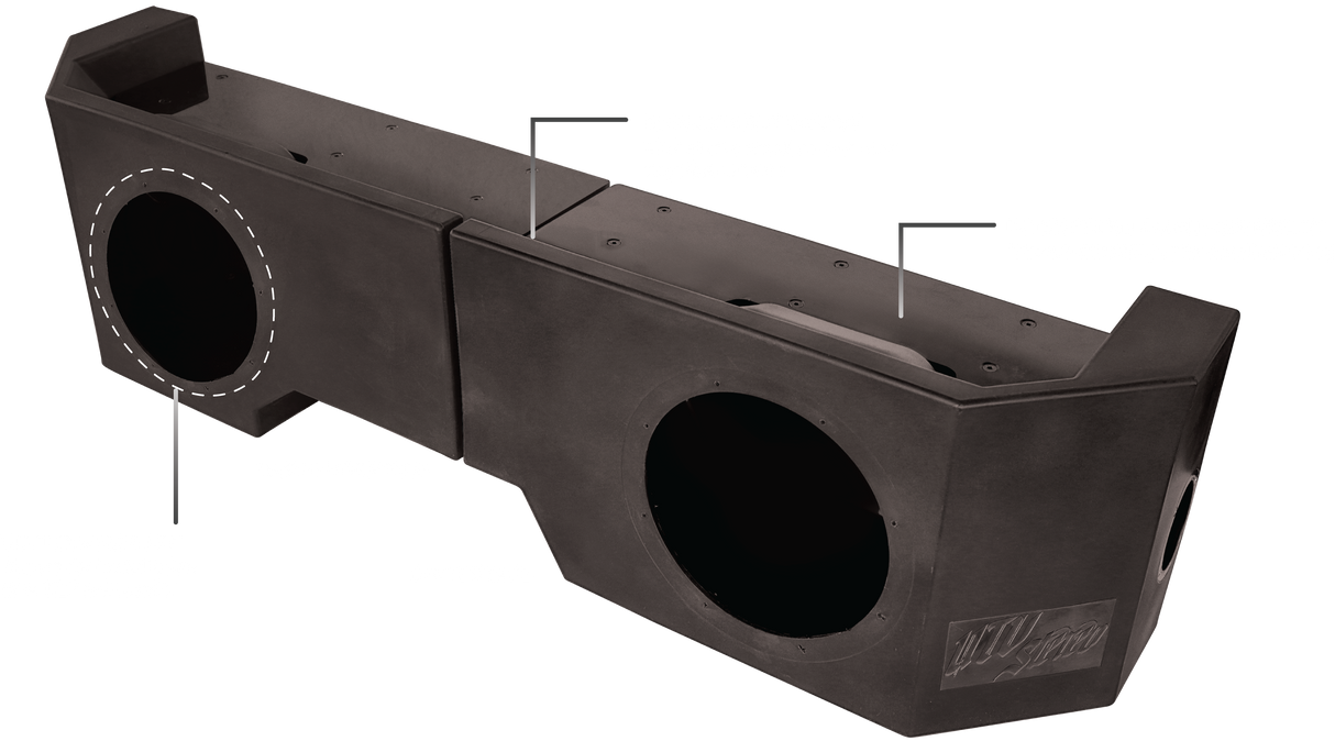Can-Am® Defender Vented 10" Passenger Subwoofer Enclosure Unloaded | UTVS-DEF-VENC-PASS