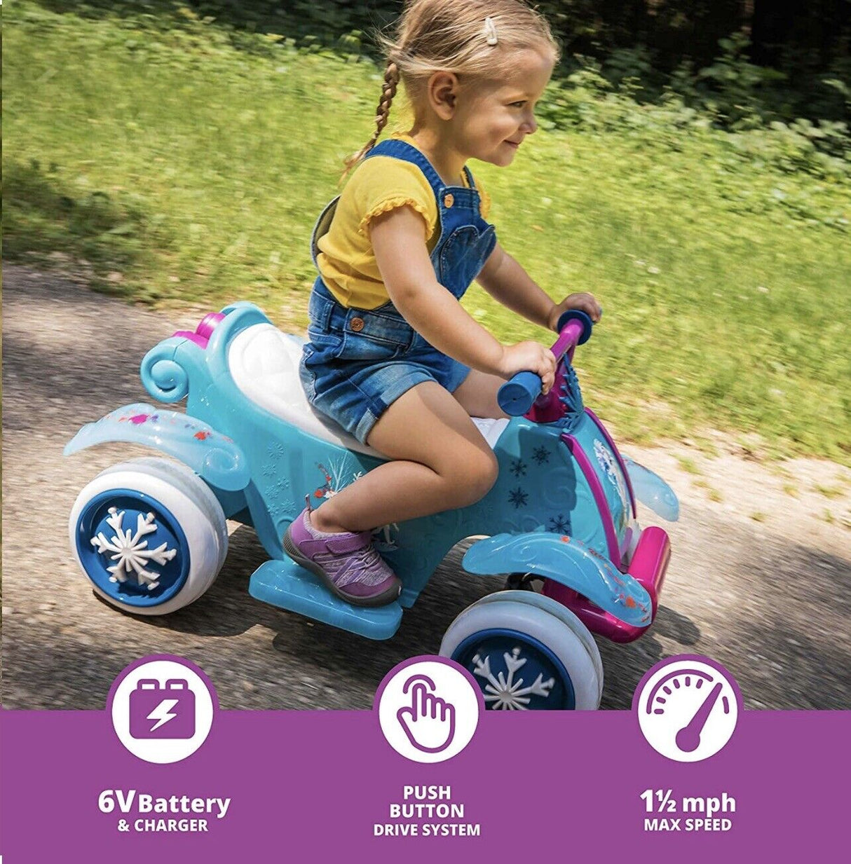 Disney Frozen 2 Electric Quad Ride On Toy for Toddlers Ages 1.5-3 Years