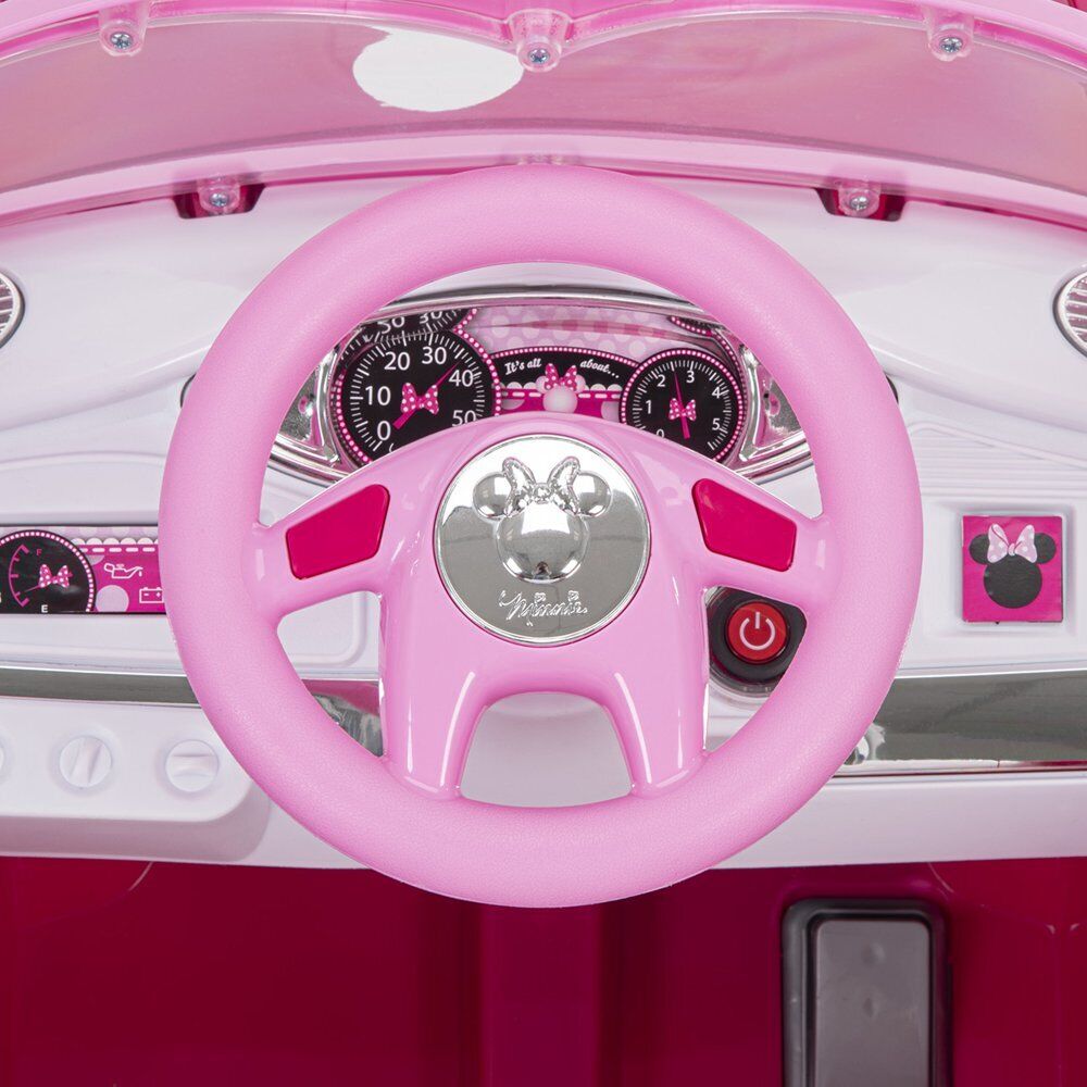 Disney Minnie Mouse Convertible 6-Volt Electric Ride-On Car for Young Fans
