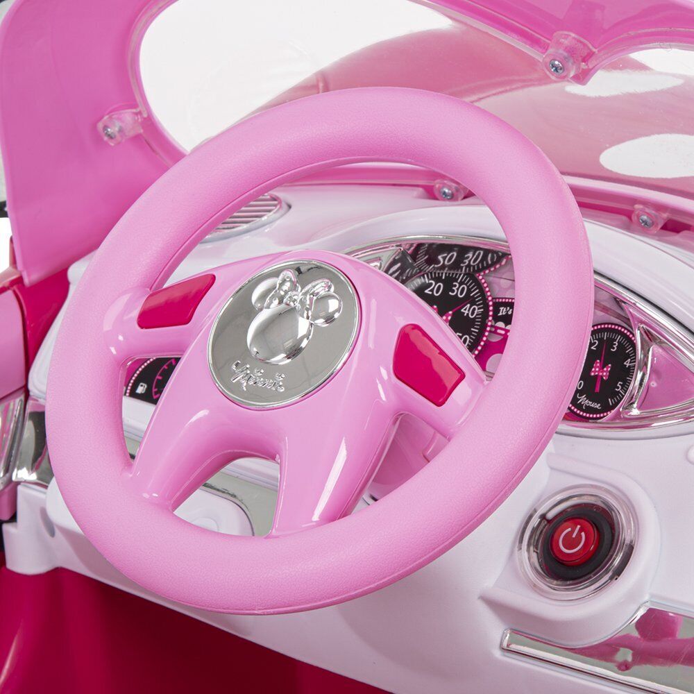 Disney Minnie Mouse Convertible 6-Volt Electric Ride-On Car for Young Fans