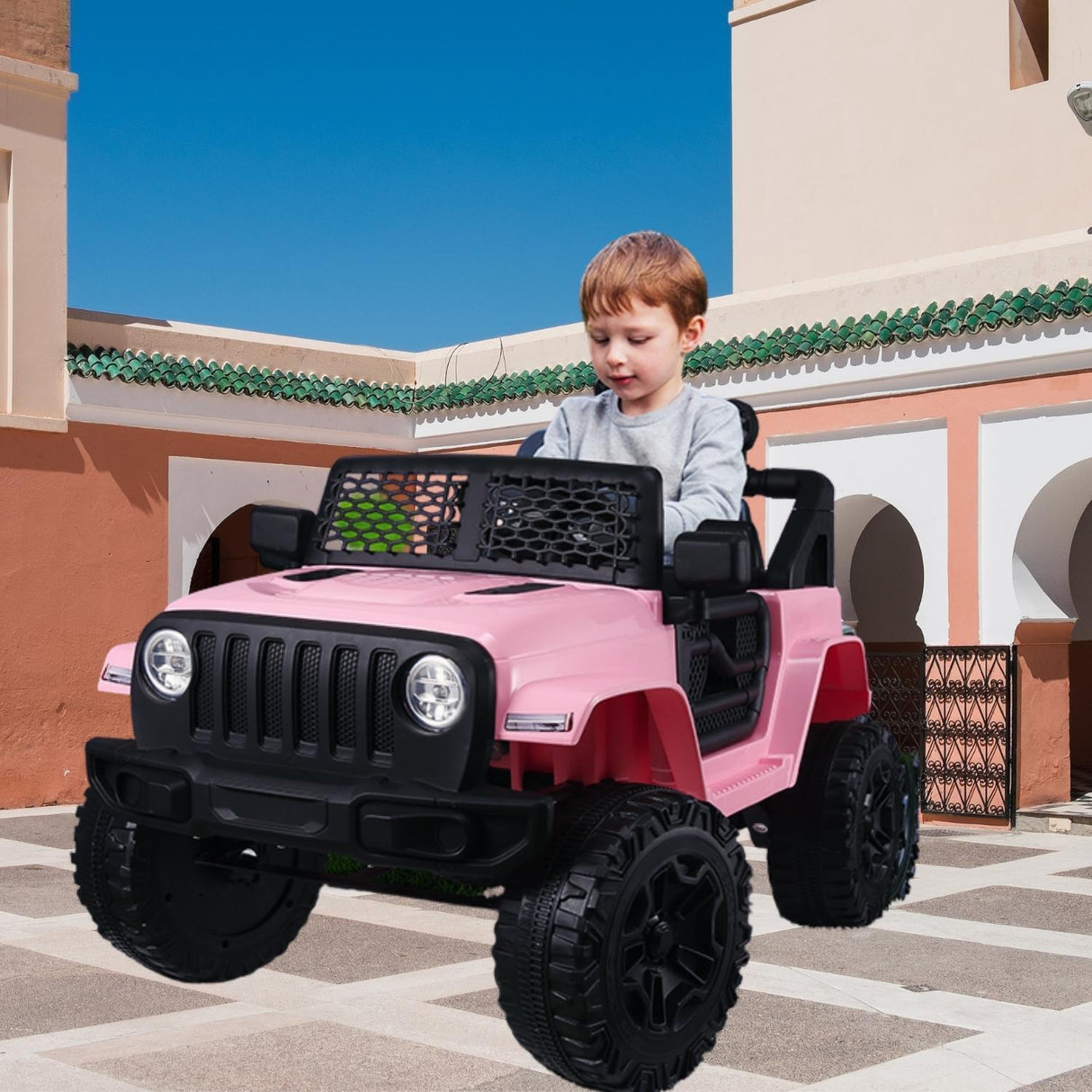 DIY 12V Electric SUV Ride-On Toy with Remote Control, LED Lights, and MP3 Player