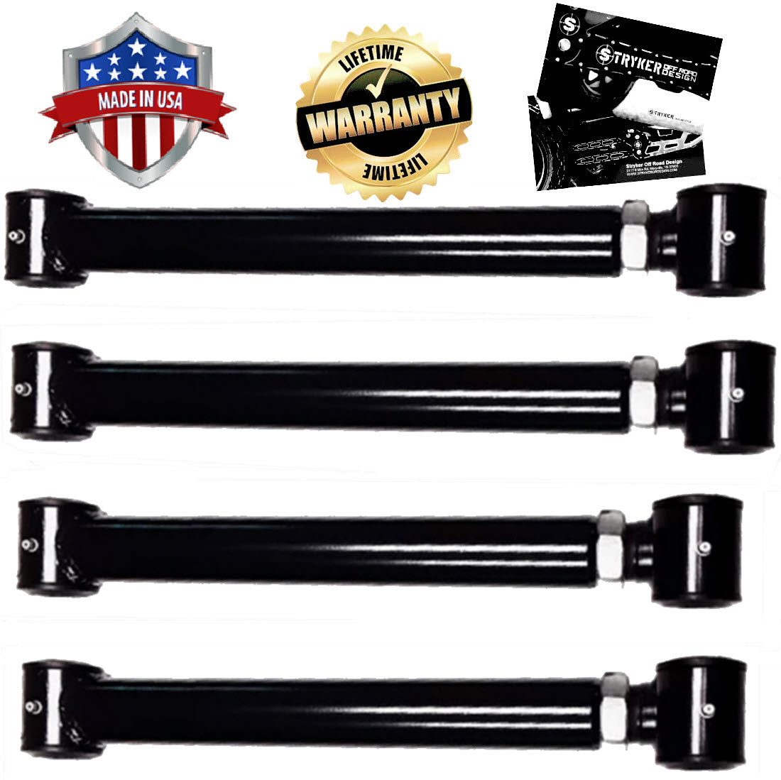2014 - 2026 Dodge Ram 2500 ADJUSTABLE DOM REAR Control Arms for 0" to 10" Lift Stryker Off Road Design