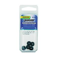 Jandorf Conduit Bushing, 1/8 In Dia Cable, Rubber, Black, 1/16 In Thick Panel 5pk #61478 Jandorf
