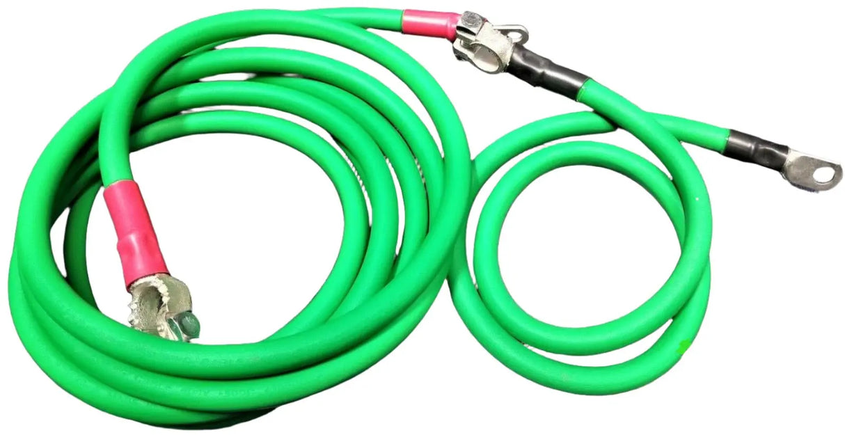 Battery Relocation Kit, 1/0 GAUGE HD, Top Post 350 AMPS USA MADE SAE GREEN AC/DC WIRE AND SUPPLY