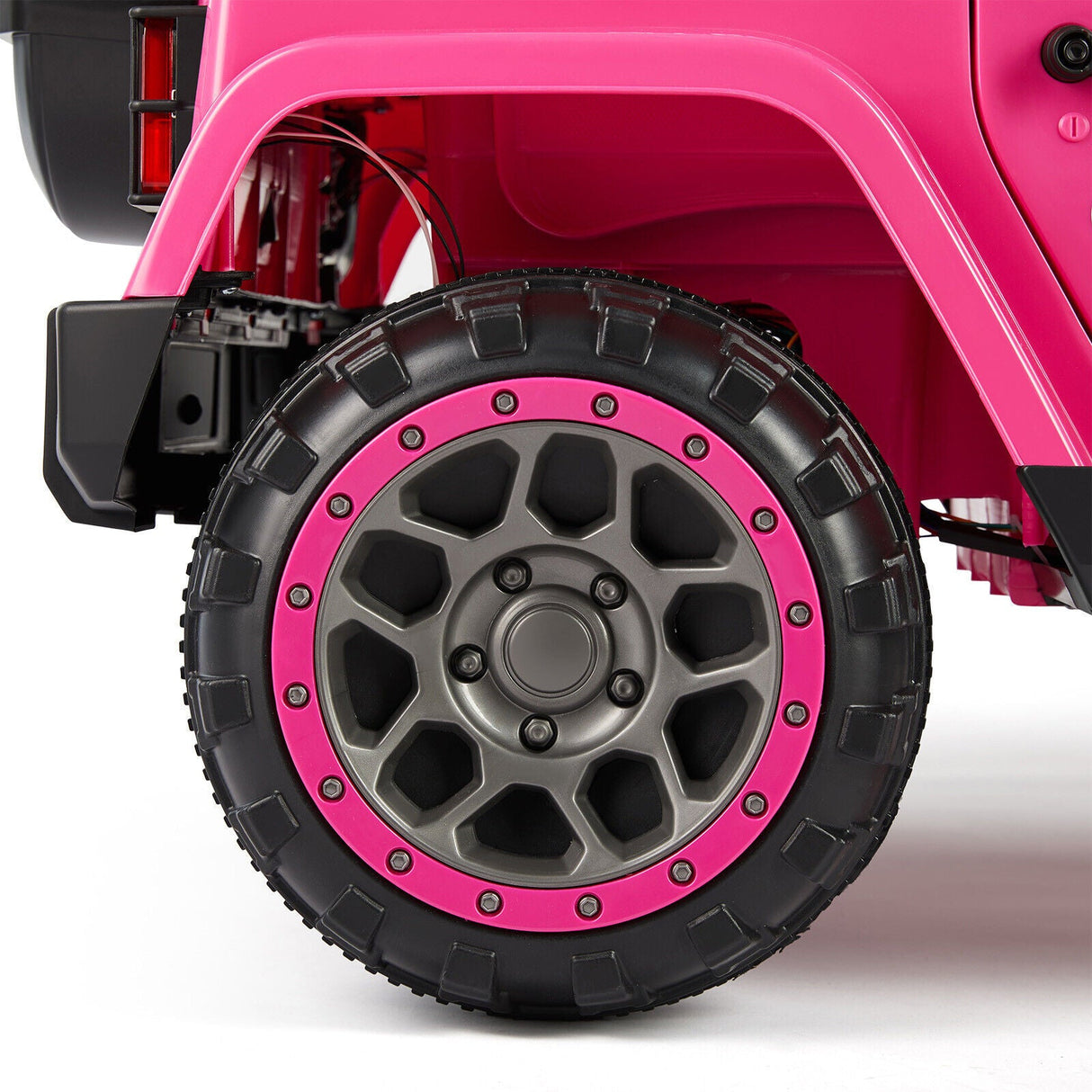 Electric 12V Pink Kids Ride On Jeep with USB, LED, Bluetooth, and RC Control