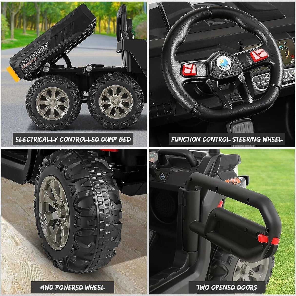 Electric 24V 4WD UTV Dump Truck Car for Kids with Dump Bed - 2 Seater Ride-On Toy MagicCars