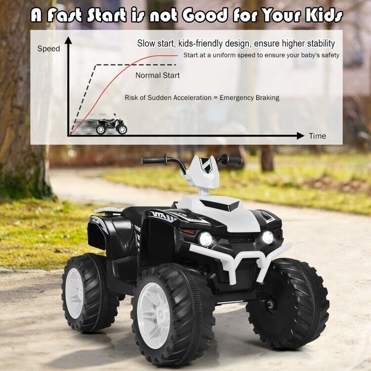 Electric ATV for Kids with LED Lights and Treaded Tires - 12V Ride-On Adventure