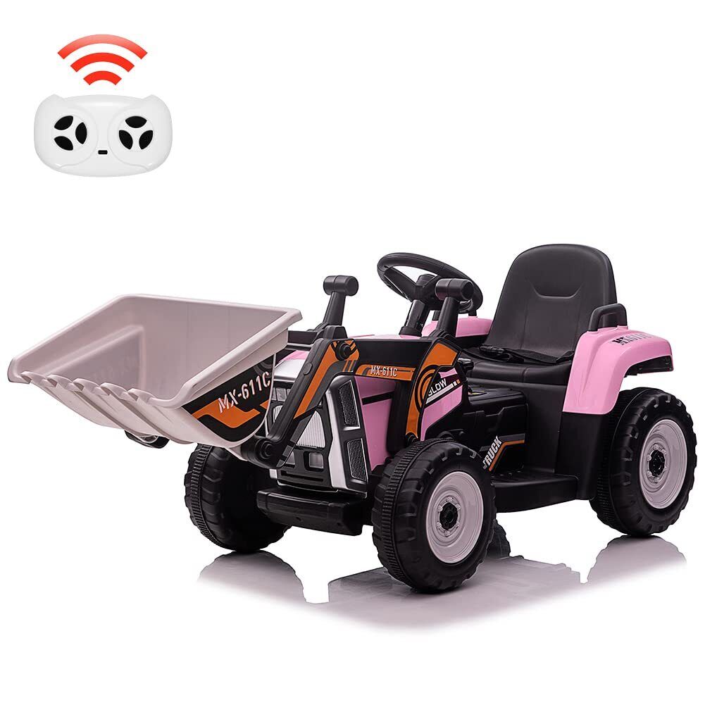 12V Battery-Powered Kids Excavator Ride-On Toy with Music and Headlights - Perfect Xmas Gift!