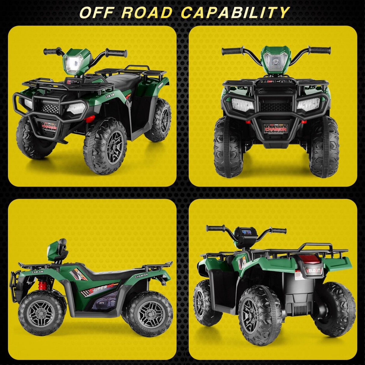 Electric 4-Wheeler Quad for Kids with 12V Battery and 2X30W Motor, USB Compatible