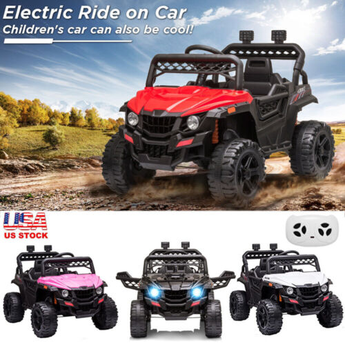 Electric Kids Ride-On Car Truck Toy with 3 Speeds, MP3 Player, LED Lights, and Remote Control - Perfect Xmas Gift!