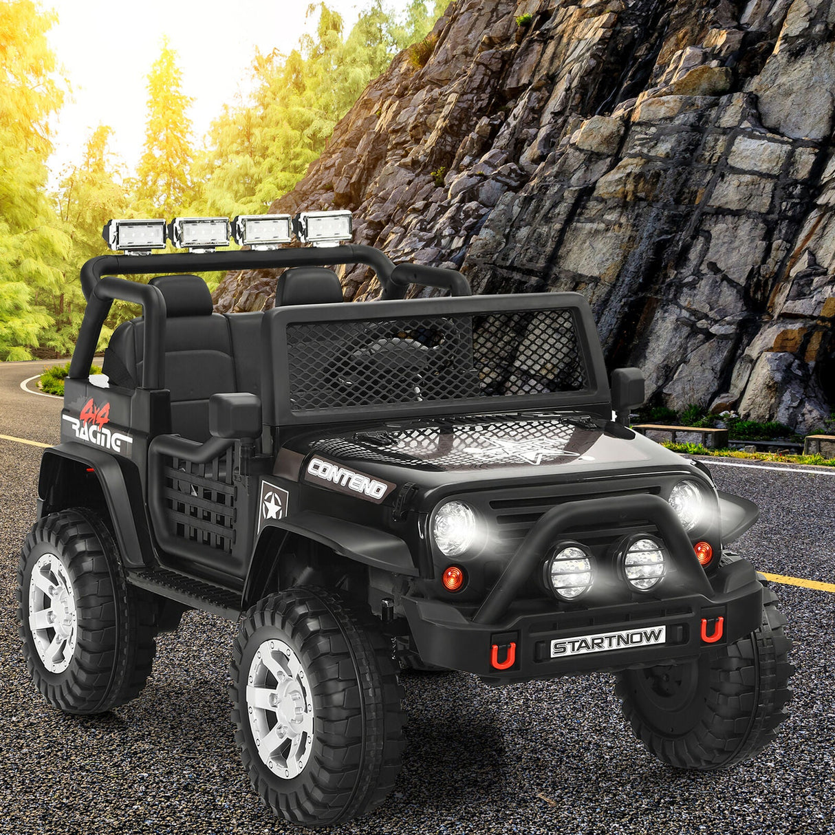 Electric Kids Ride On Car Truck with MP3 and Remote Control - Black