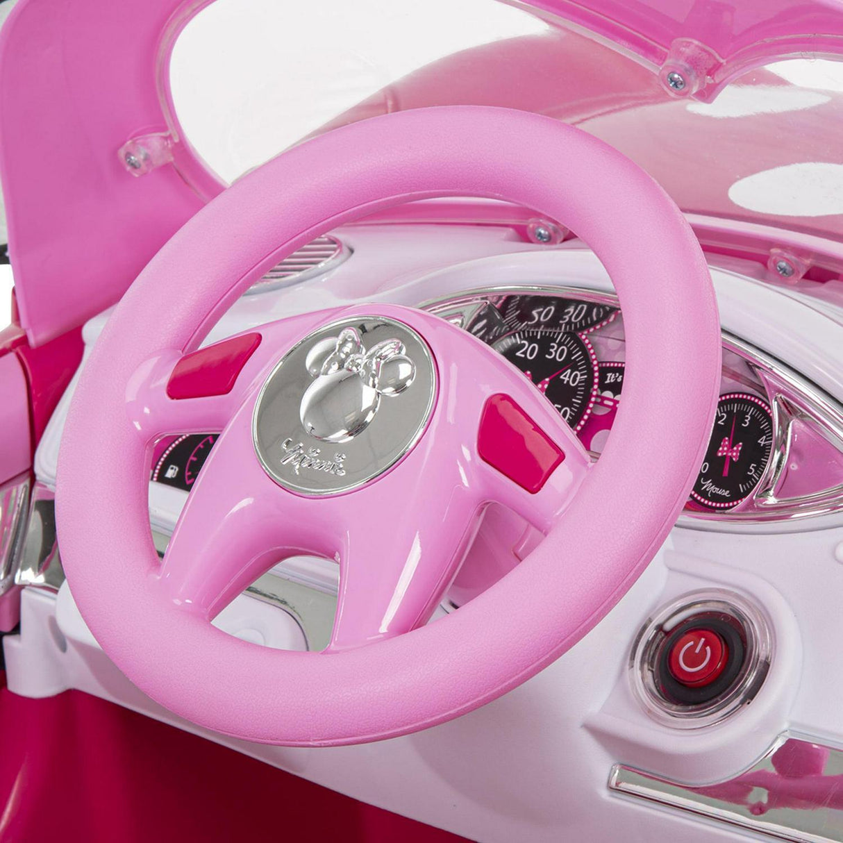 Electric Pink Minnie Convertible Car for Kids with Working Headlights - Perfect Ride-On Toy for Girls