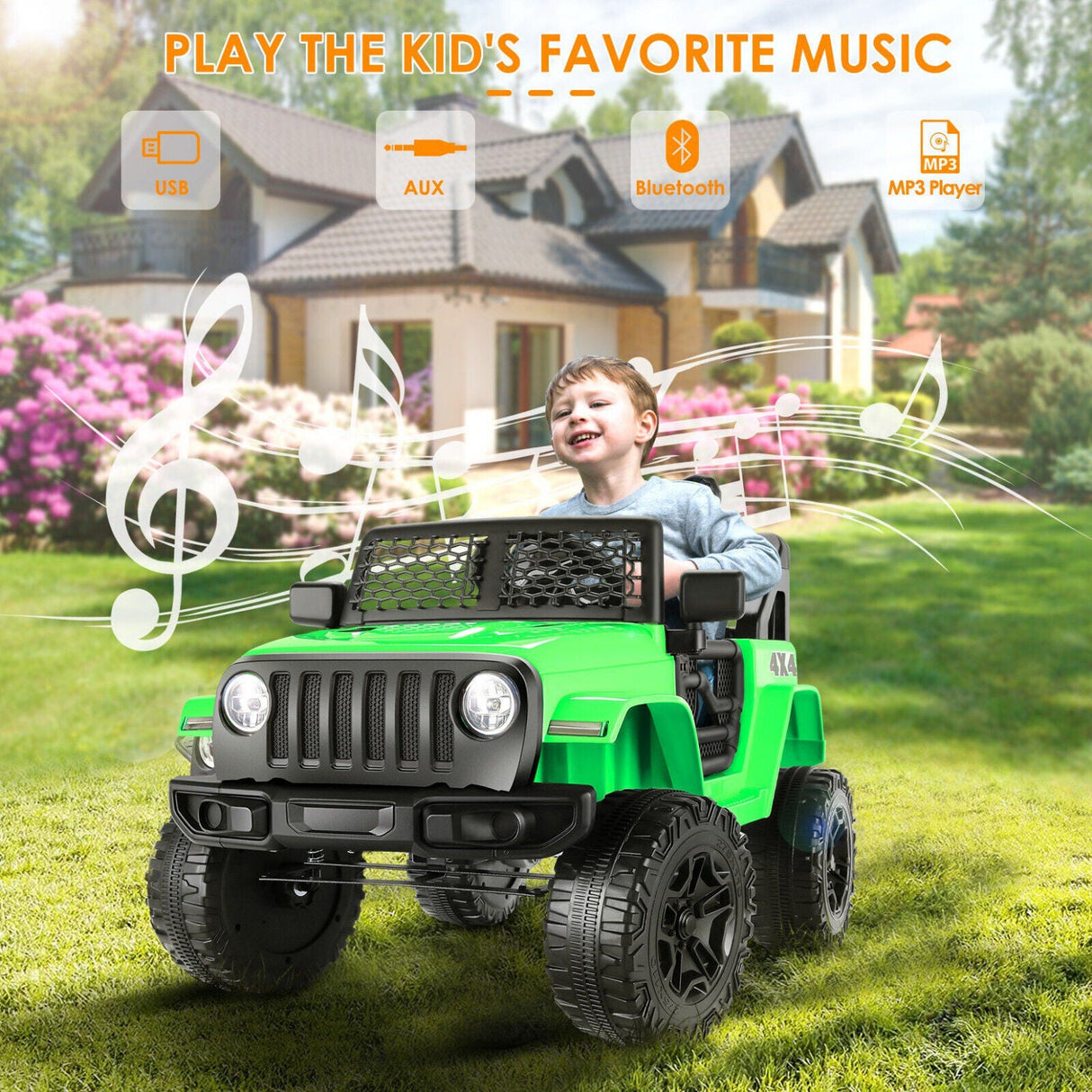 Electric Kids Ride On Car with 12V 7Ah Battery - Perfect Gift for Safe and Fun Adventures