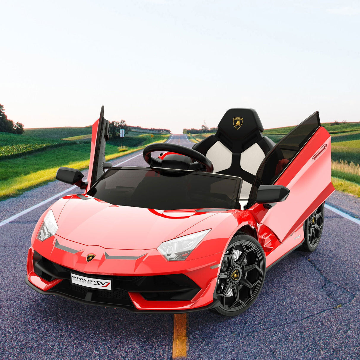 Electric Ride-On Sports Car for Kids with LED Remote Control - 12V Battery Powered