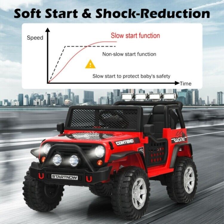 Electric Ride On Truck for Kids with Remote Control, Lights, and Music - 12V Children's Car Toy