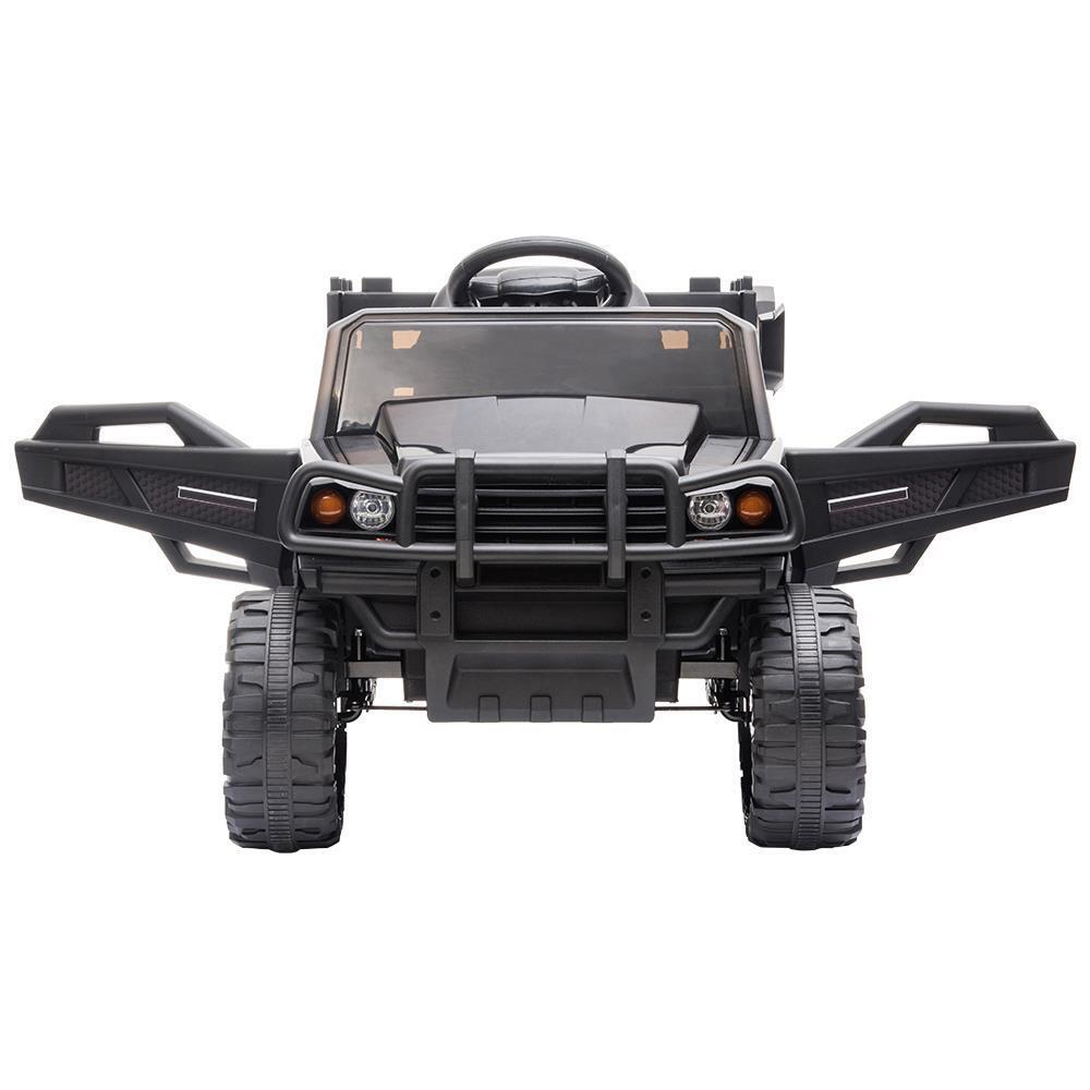 Electric Ride-On Truck for Kids with Remote Control, Music, and Lights - Black