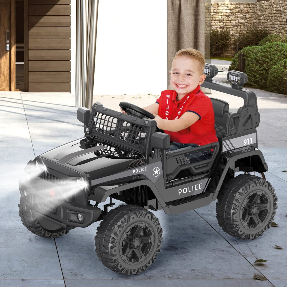 Premium 12V Electric Ride-On Truck for Kids with Remote Control and 2 Speed Options - LED Lights Included