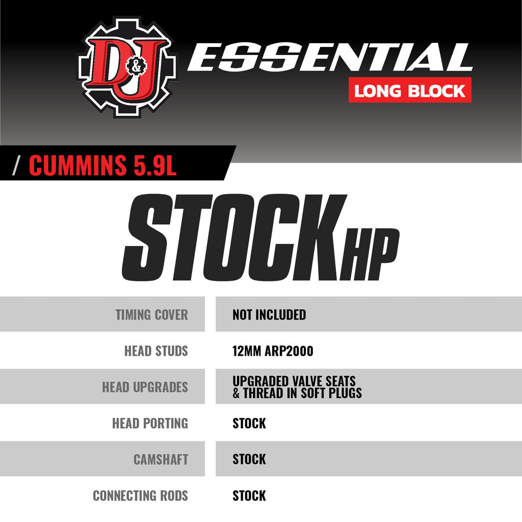 Essential Long Block Engine Dodge/Ram 5.9L Cummins 2004.5-2007
