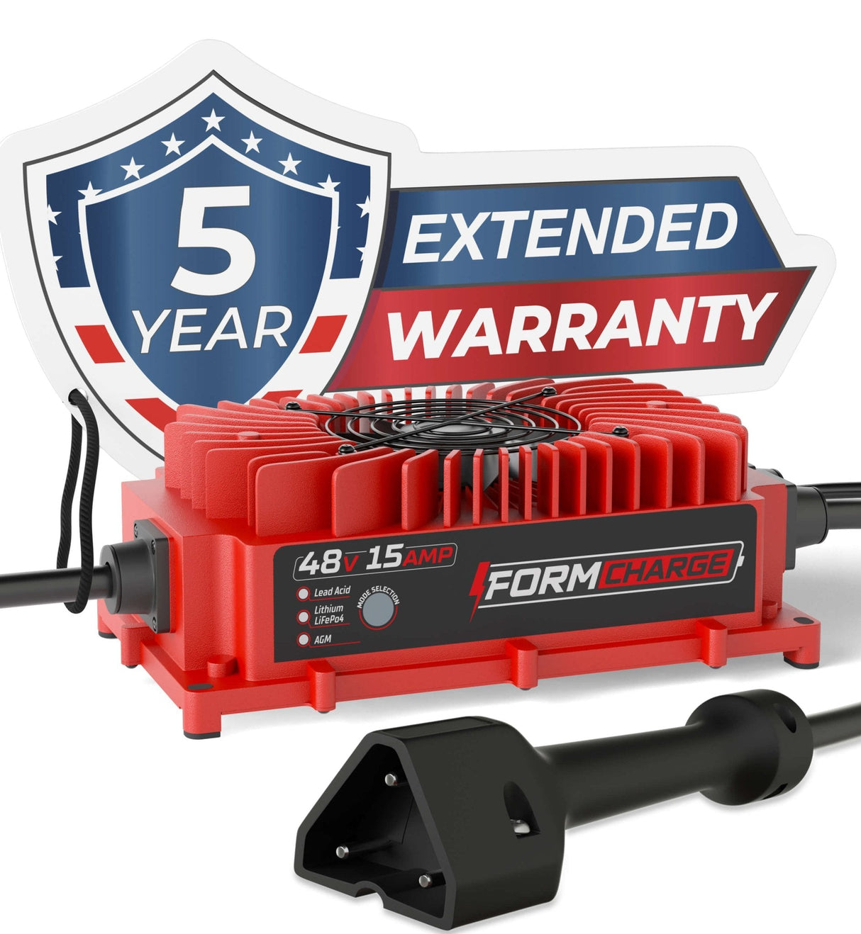 EZGO 48V Golf Cart Charger - RXV & TXT - 48V 15A Lithium, LiFePO4, Lead Acid, AGM FORM Charge