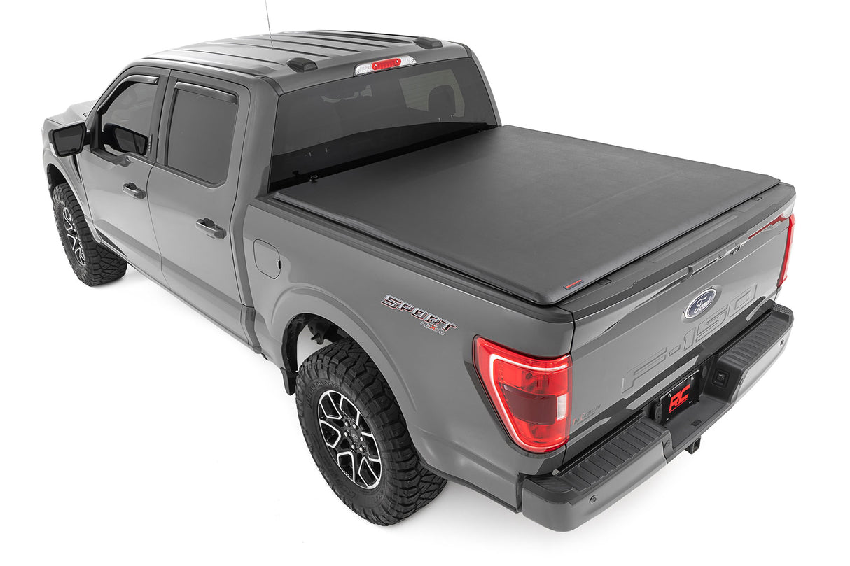 Soft Roll Up Bed Cover | 5'7" Bed | Ford F-150/F-150 Lightning/Raptor (15-24)