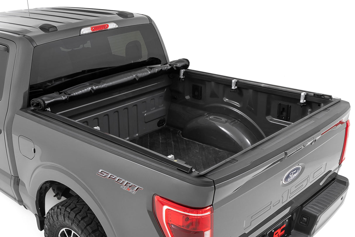 Soft Roll Up Bed Cover | 5'7" Bed | Ford F-150/F-150 Lightning/Raptor (15-24)