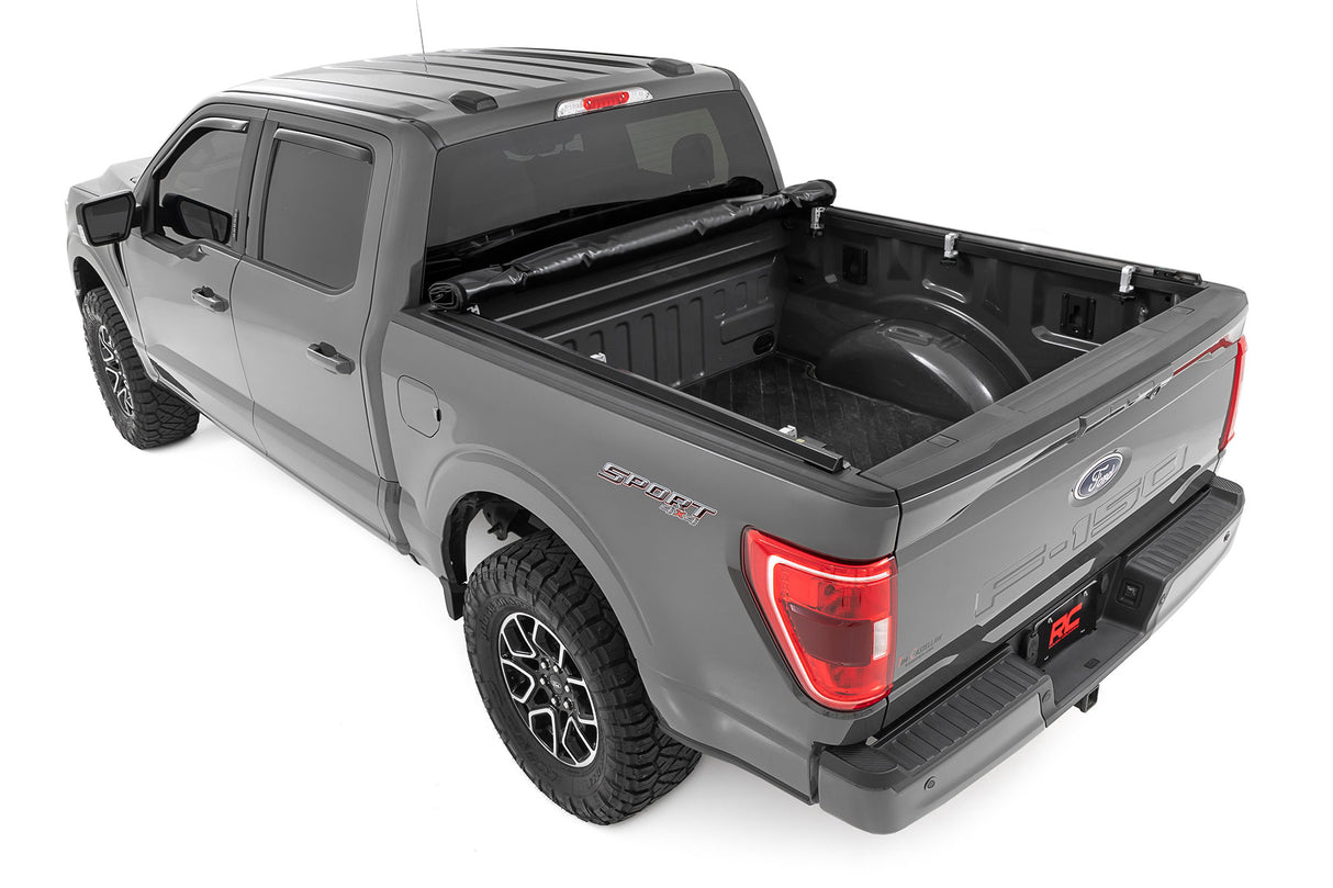 Soft Roll Up Bed Cover | 5'7" Bed | Ford F-150/F-150 Lightning/Raptor (15-24)