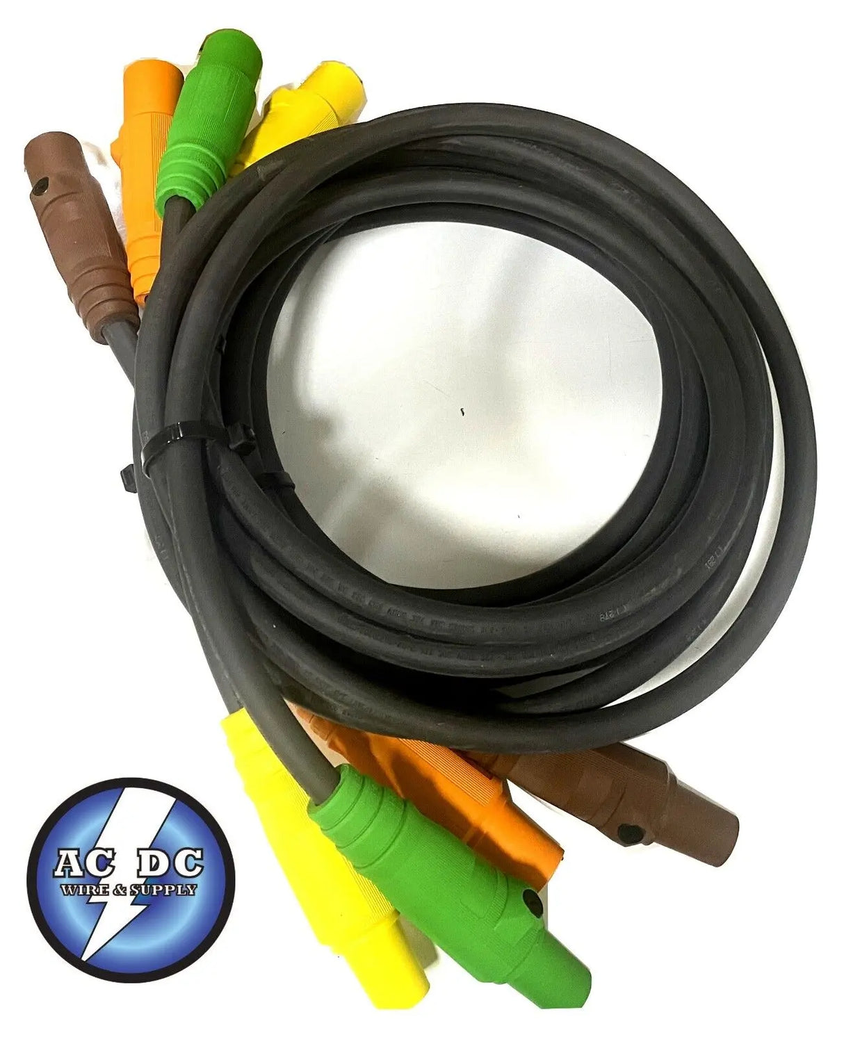 2/0 SC CABLE 4 WIRE 300 AMP 480v M/F HUBBELL SERIES 16 CAM LOCK 10' EA ACDCWIREANDSUPPLY