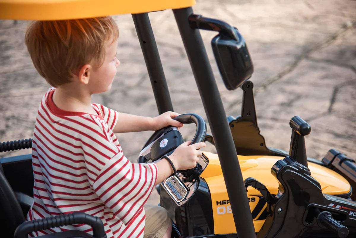 24V Children's Ride on Excavator Tractor with Trailer - Battery-Powered Electric Vehicle Plaything