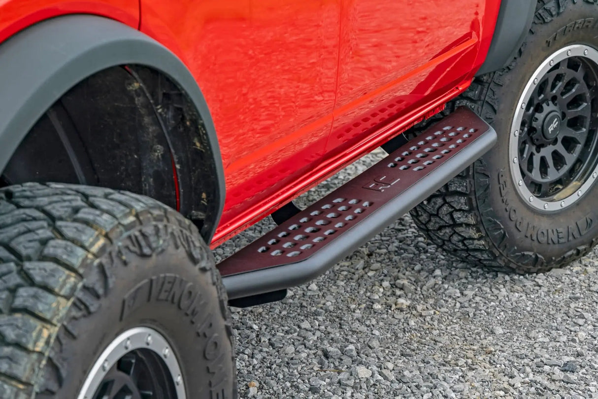 Rough Country OV2 Running Boards Side Step Bars 4-Door Ford Bronco 4WD 2021-2026 14007