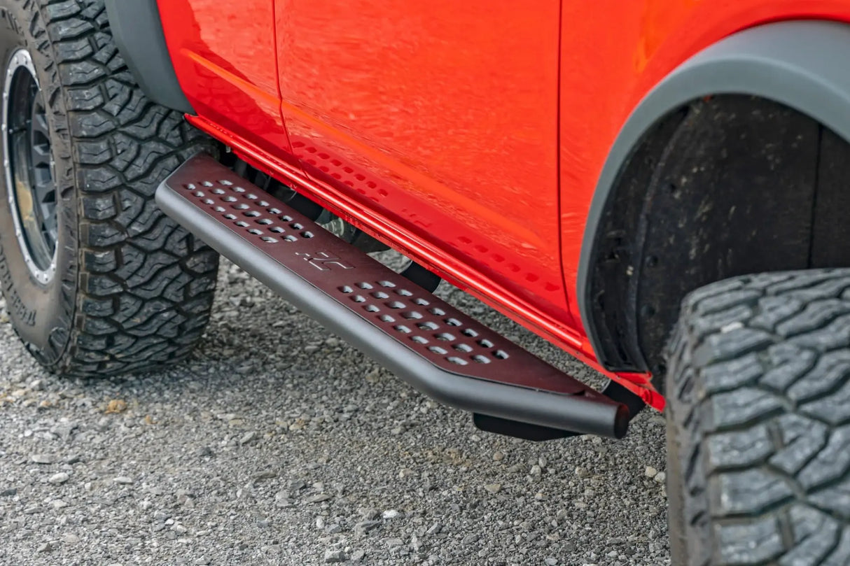 Rough Country OV2 Running Boards Side Step Bars 4-Door Ford Bronco 4WD 2021-2026 14007
