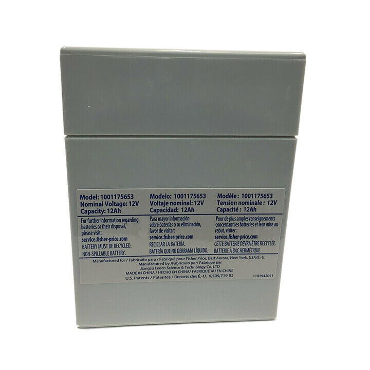 Fisher-Price 12 Volt Gray Battery for Power Wheels - Genuine Replacement