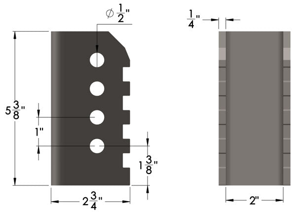 Flat Bottom Link Mount Bracket Single