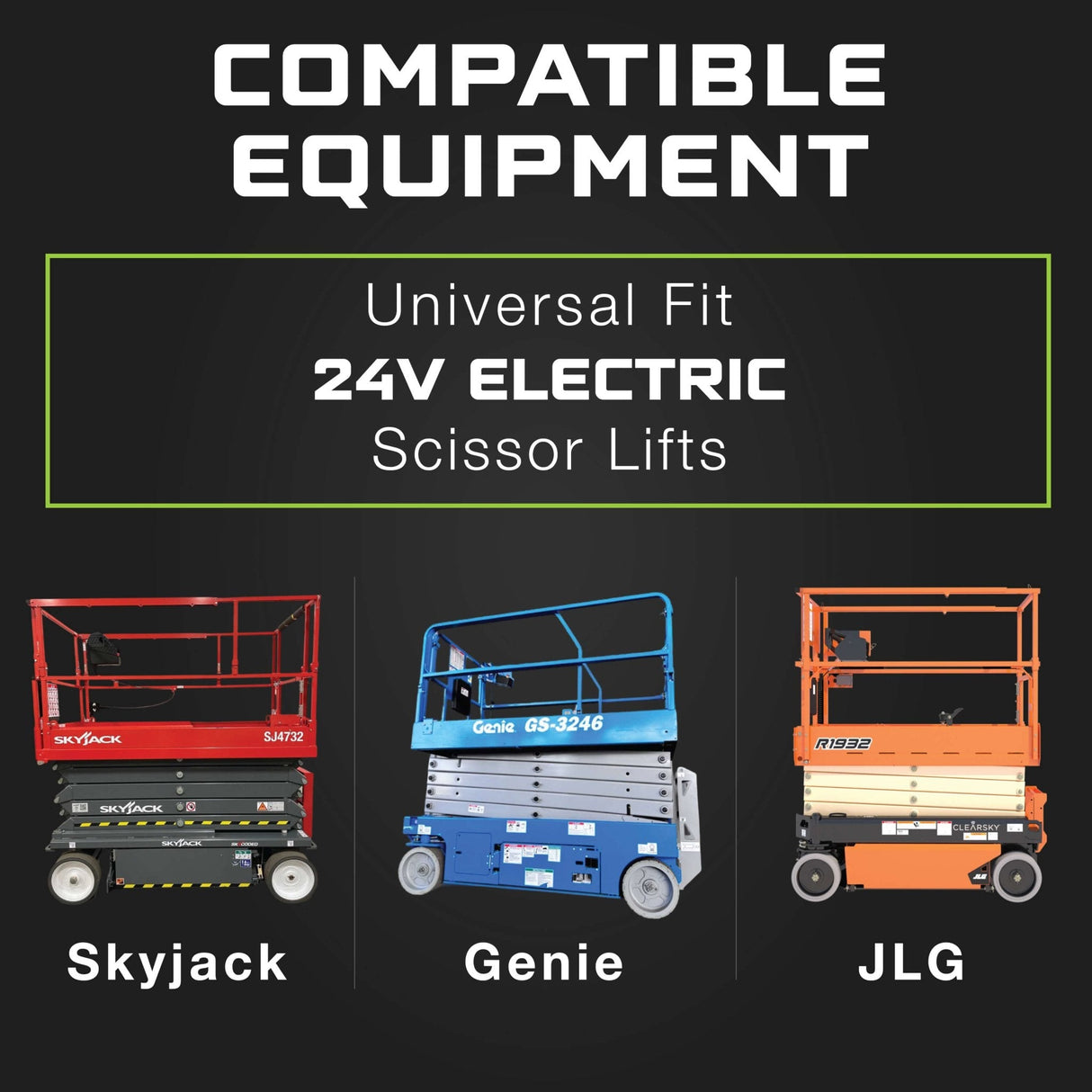 24 Volt Battery Charger for Genie Skyjack, JLG Scissor Lift, Forklift, Electric Pallet Jack, Floor Scrubber - 24V 25A Lithium, LiFePO4, Lead Acid, AGM FORM Charge