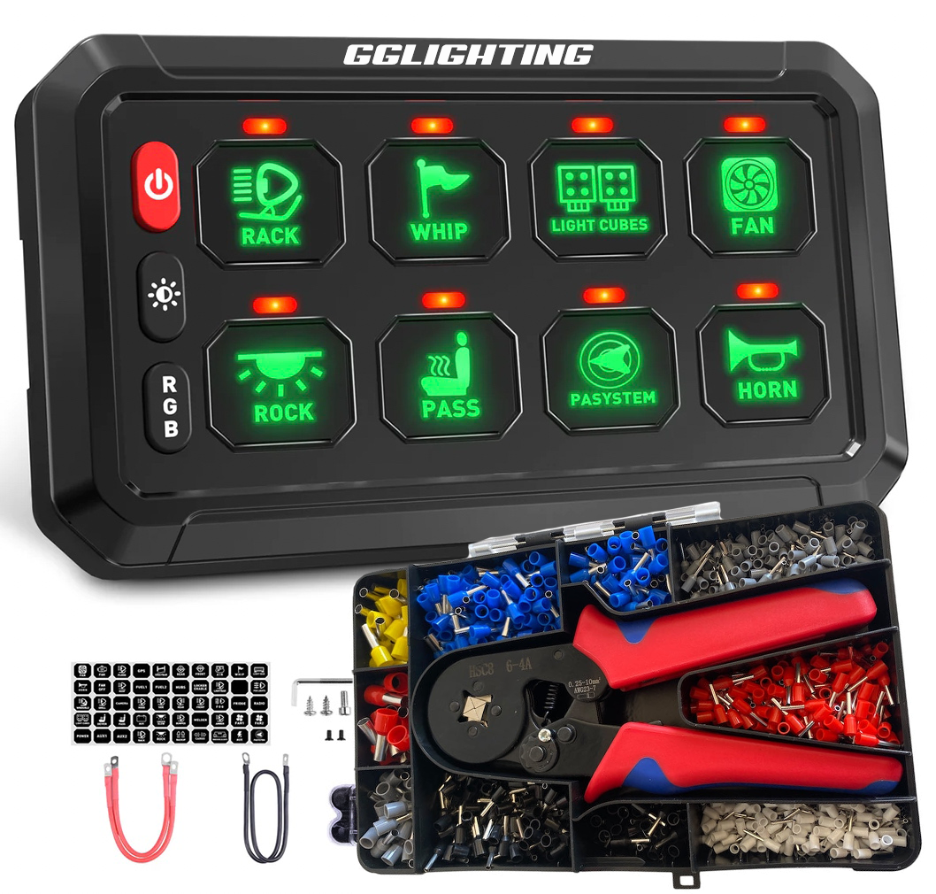 8-Gang Switch Panel With RGB And Remote Control Bluetooth App GGLighting