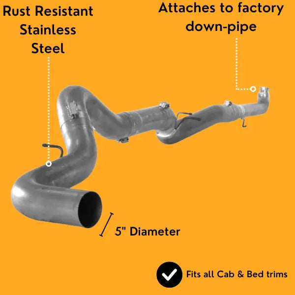 5" Downpipe-Back Full Exhaust Delete | GM/Chevy 6.6L Duramax 2007.5 -2010 LMM thedieseldudes