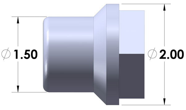 1 1/4-12 Hex Left Hand Thread Tube Insert for 1 1/2 Inch ID Tube