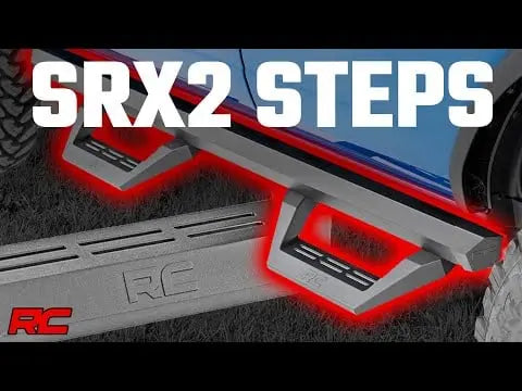 Rough Country SRX2 Adjustable Aluminum Side Steps 4-Door Ford Bronco 4WD 2021-2026 51029